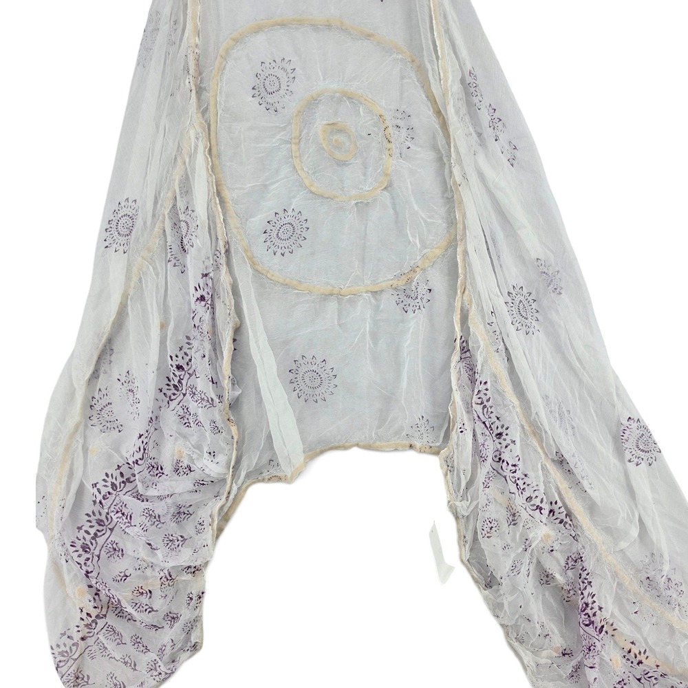 Raj Silk Burnout Kimono Wrap Shawl Boho Festival Layering Piece NWT 28x73